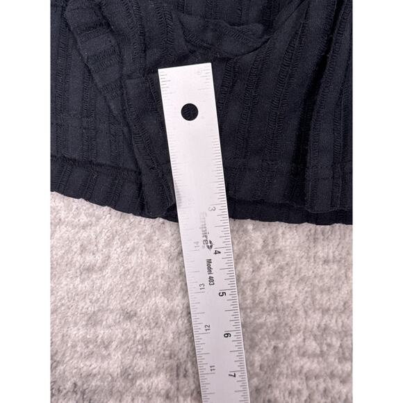 Free People Beach Pacific Set Large Womens Black Ribbed Lounge Semi Sheer 2 Pc - Picture 9 of 11